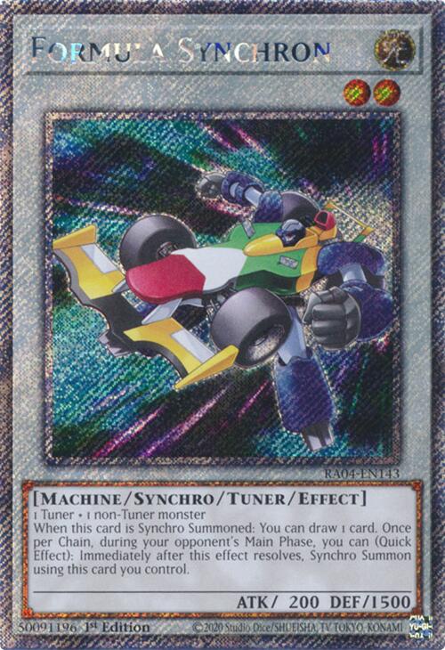 Formula Synchron [RA04-EN143] Platinum Secret Rare | GnG Games