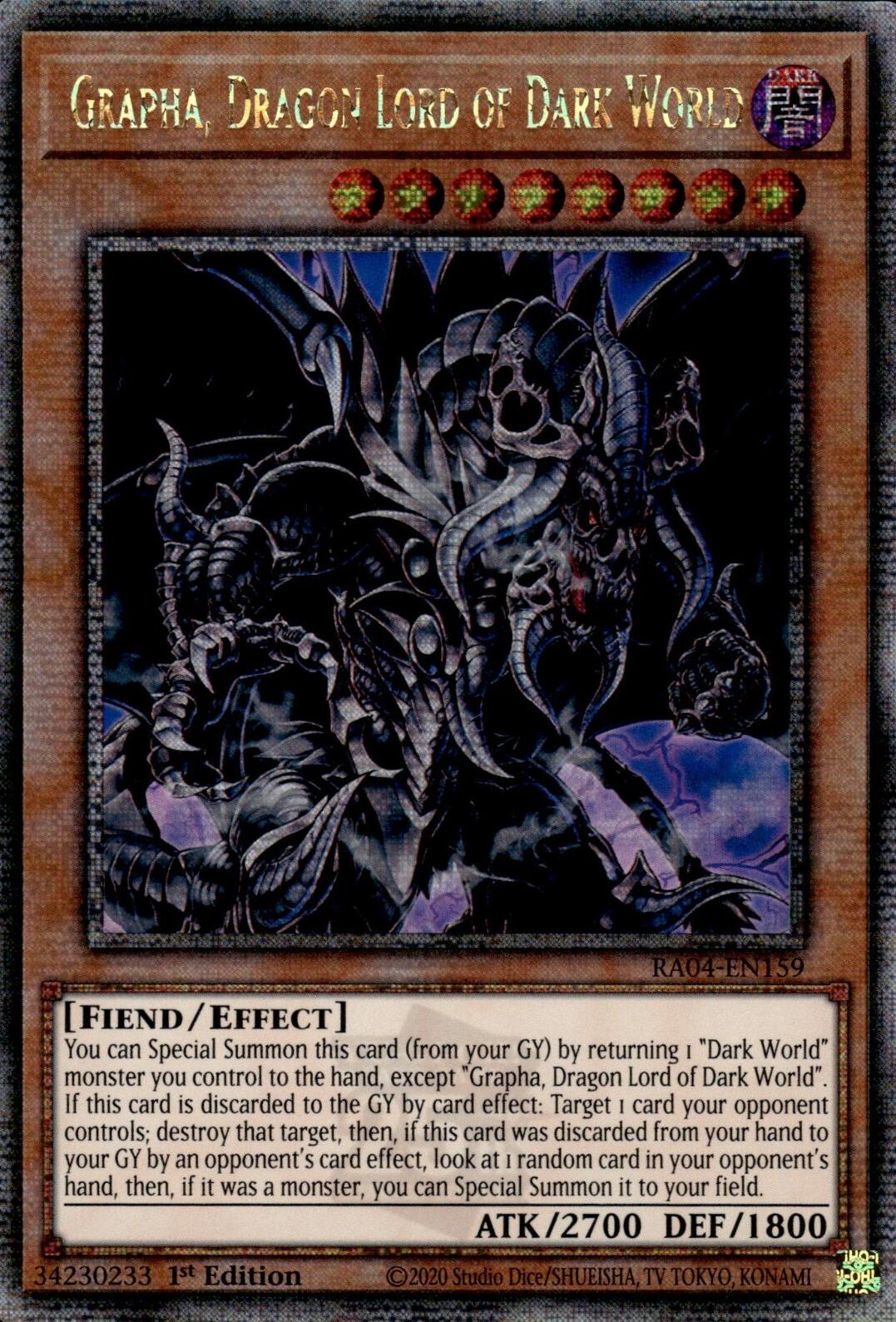 Grapha, Dragon Lord of Dark World [RA04-EN159] Quarter Century Secret Rare | GnG Games
