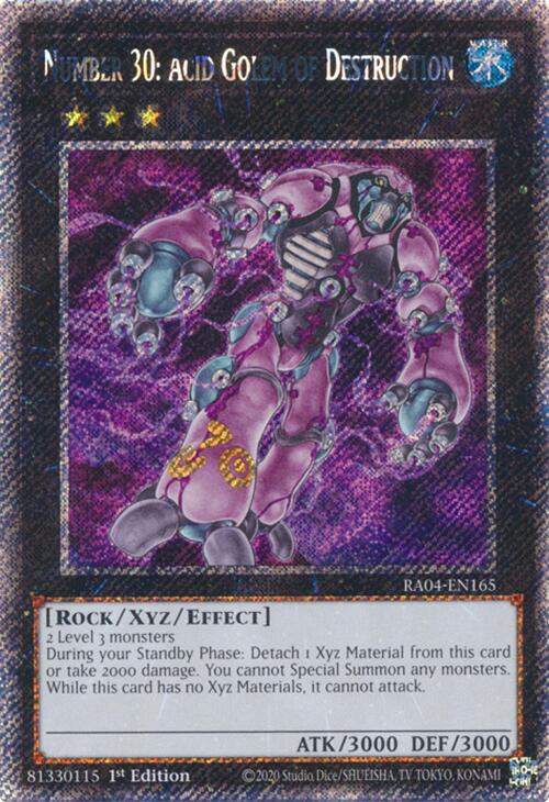 Number 30: Acid Golem of Destruction [RA04-EN165] Platinum Secret Rare | GnG Games