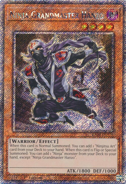 Ninja Grandmaster Hanzo [RA04-EN173] Platinum Secret Rare | GnG Games