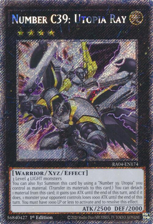Number C39: Utopia Ray [RA04-EN174] Platinum Secret Rare | GnG Games