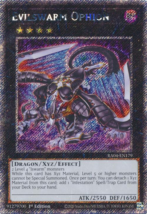 Evilswarm Ophion [RA04-EN179] Platinum Secret Rare | GnG Games