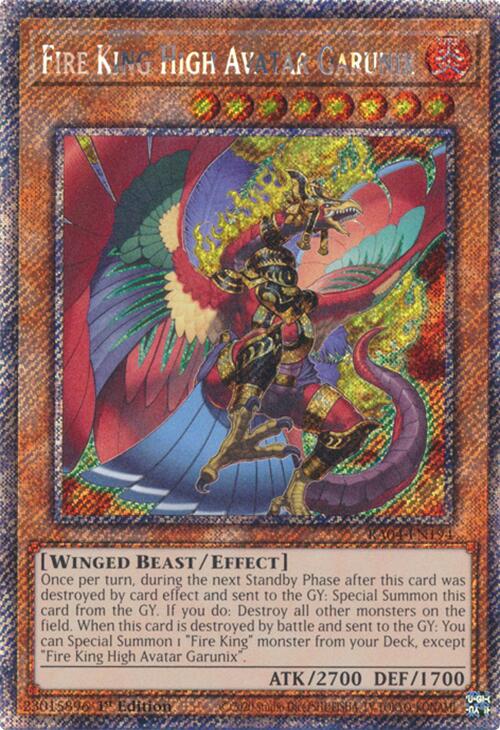 Fire King High Avatar Garunix [RA04-EN194] Platinum Secret Rare | GnG Games