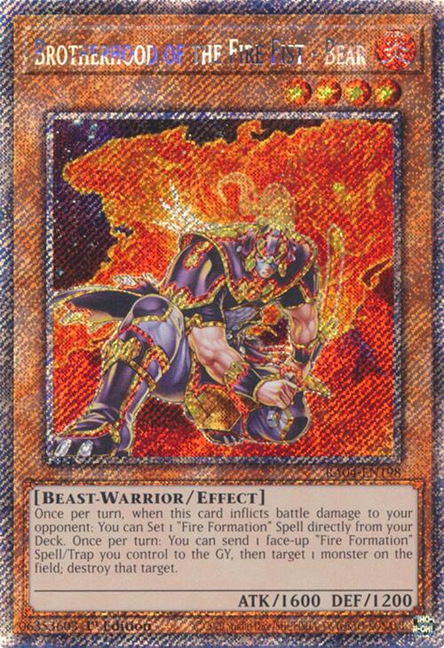 Brotherhood of the Fire Fist - Bear [RA04-EN198] Platinum Secret Rare | GnG Games