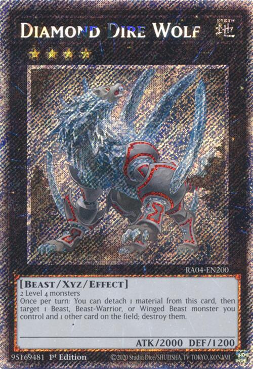 Diamond Dire Wolf [RA04-EN200] Platinum Secret Rare | GnG Games