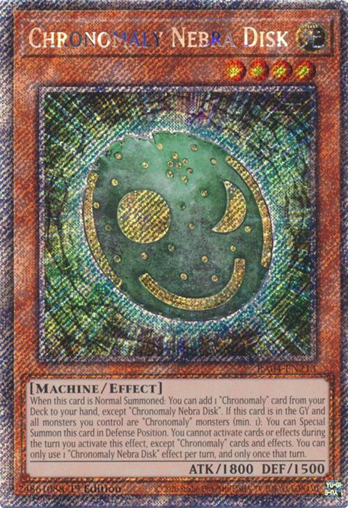 Chronomaly Nebra Disk [RA04-EN213] Platinum Secret Rare | GnG Games