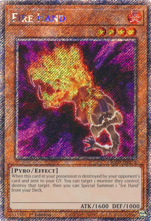 Fire Hand [RA04-EN224] Platinum Secret Rare | GnG Games