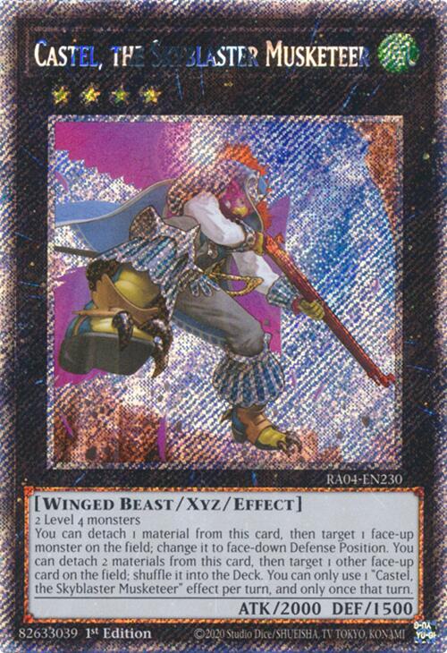 Castel, the Skyblaster Musketeer [RA04-EN230] Platinum Secret Rare | GnG Games