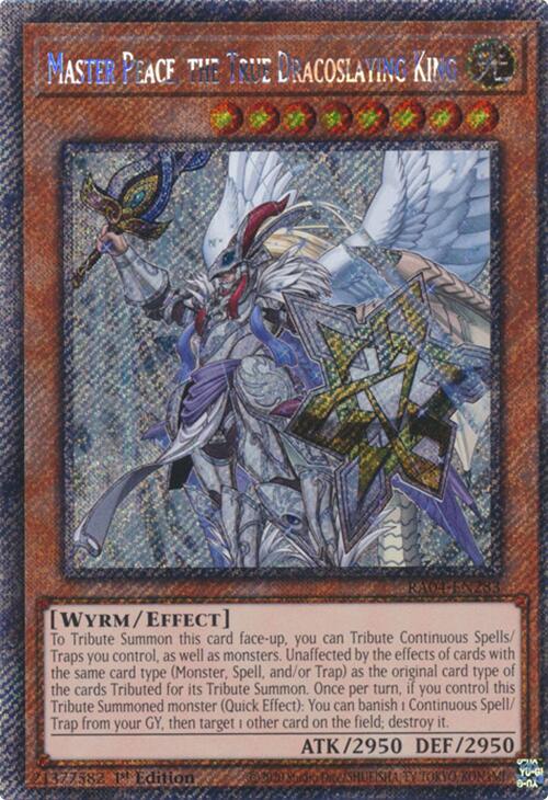 Master Peace, the True Dracoslaying King [RA04-EN283] Platinum Secret Rare | GnG Games