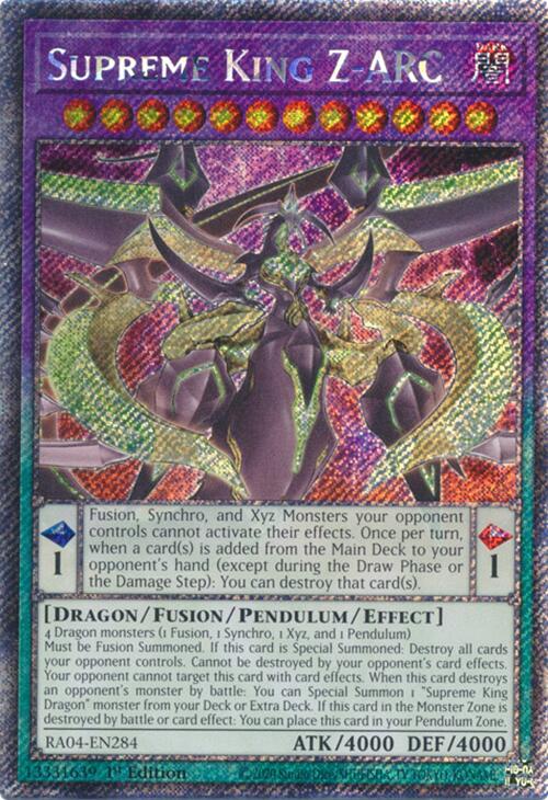 Supreme King Z-ARC [RA04-EN284] Platinum Secret Rare | GnG Games