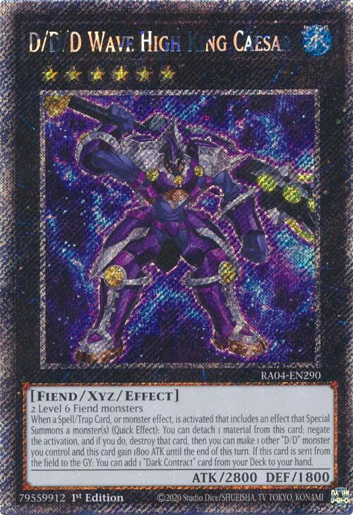 D/D/D Wave High King Caesar [RA04-EN290] Platinum Secret Rare | GnG Games