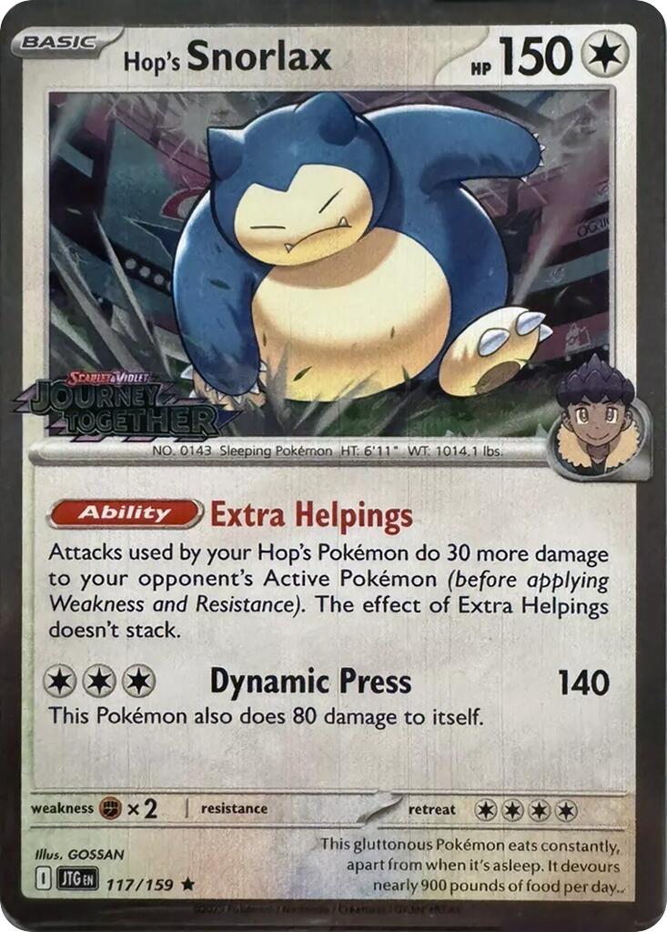 Hop's Snorlax (117/159) (Cosmos Holo) [Scarlet & Violet: Journey Together] | GnG Games