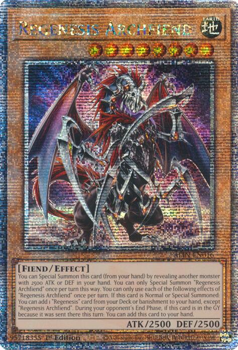 Regenesis Archfiend [ALIN-EN016] Quarter Century Secret Rare | GnG Games