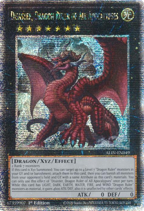 Disaster, Dragon Ruler of All Apocalypses [ALIN-EN049] Quarter Century Secret Rare | GnG Games