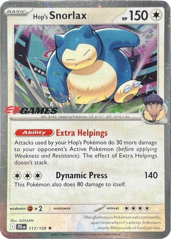Hop's Snorlax (117/159) (EB Games) (Cosmos Holo) [Scarlet & Violet: Journey Together] | GnG Games