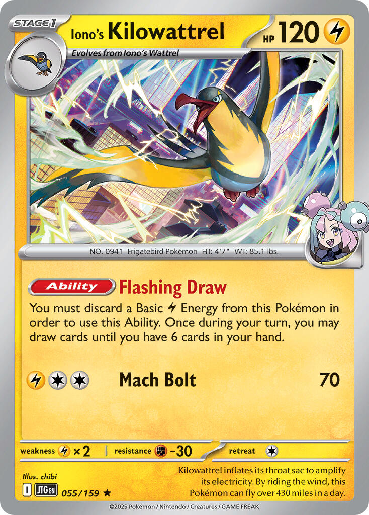 Iono's Kilowattrel (055/159) (Deck Exclusive) [Scarlet & Violet: Journey Together] | GnG Games