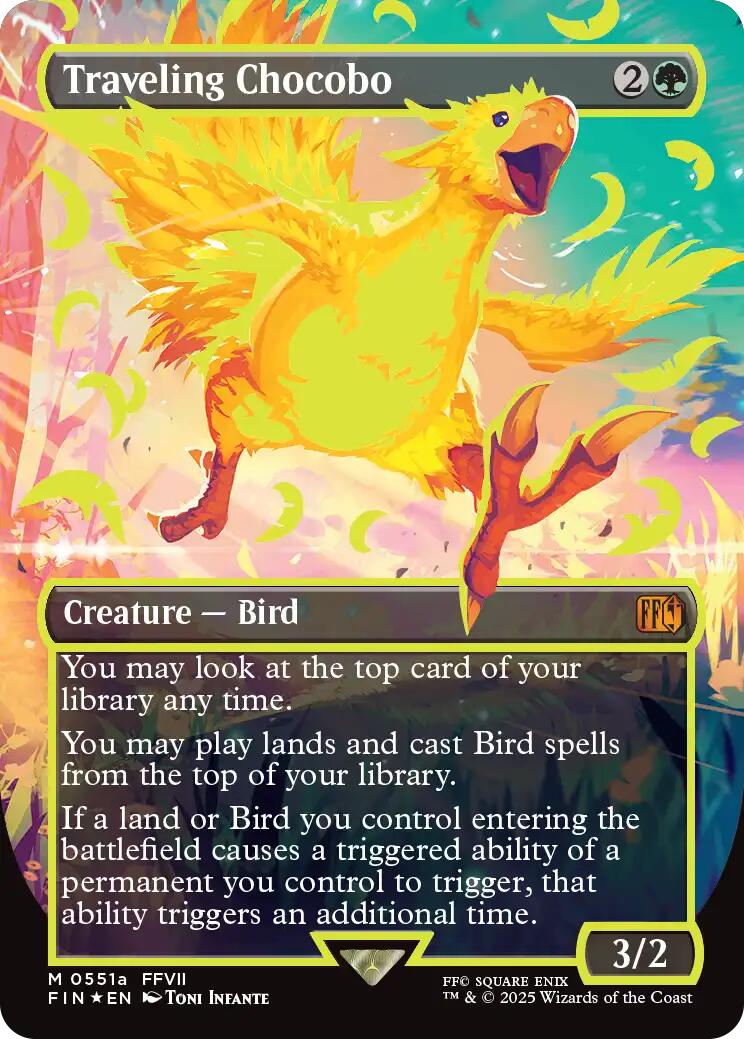 Traveling Chocobo (Borderless) (Neon Ink Yellow) [FINAL FANTASY] | GnG Games