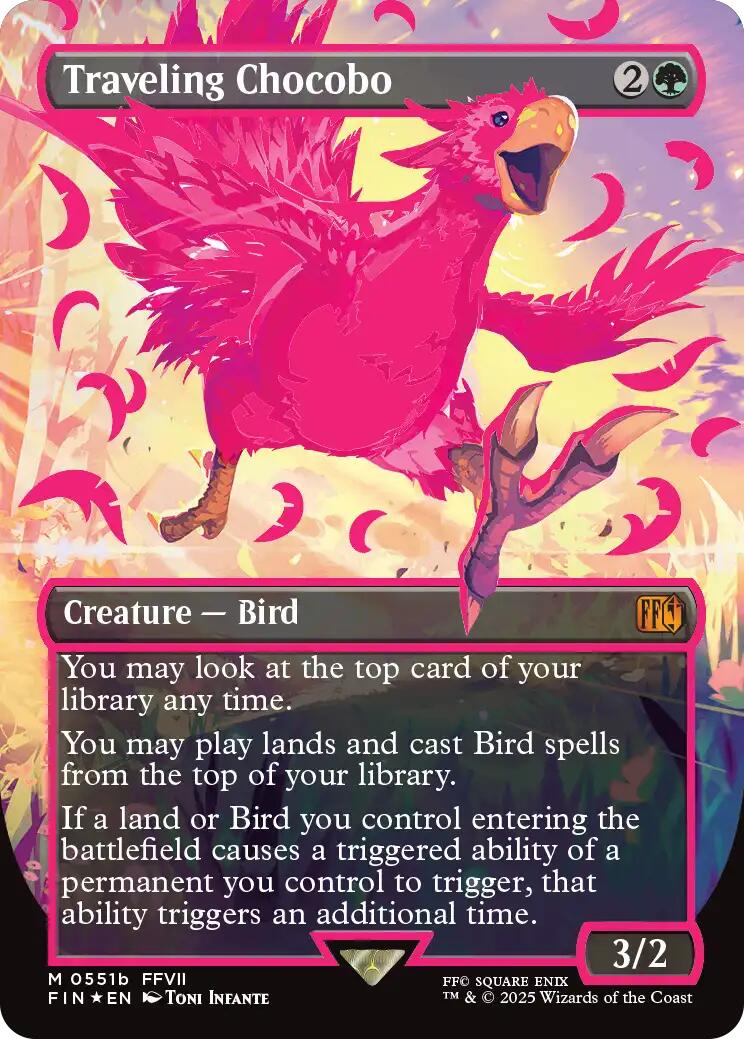 Traveling Chocobo (Borderless) (Neon Ink Pink) [FINAL FANTASY] | GnG Games