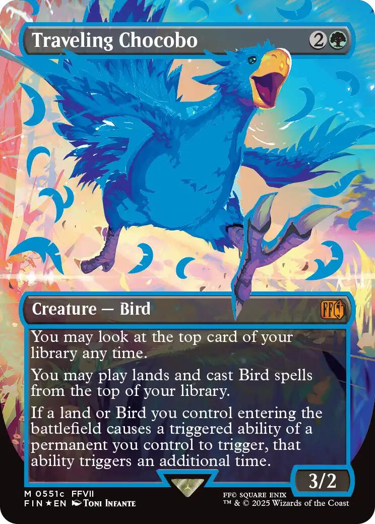 Traveling Chocobo (Borderless) (Neon Ink Blue) [FINAL FANTASY] | GnG Games