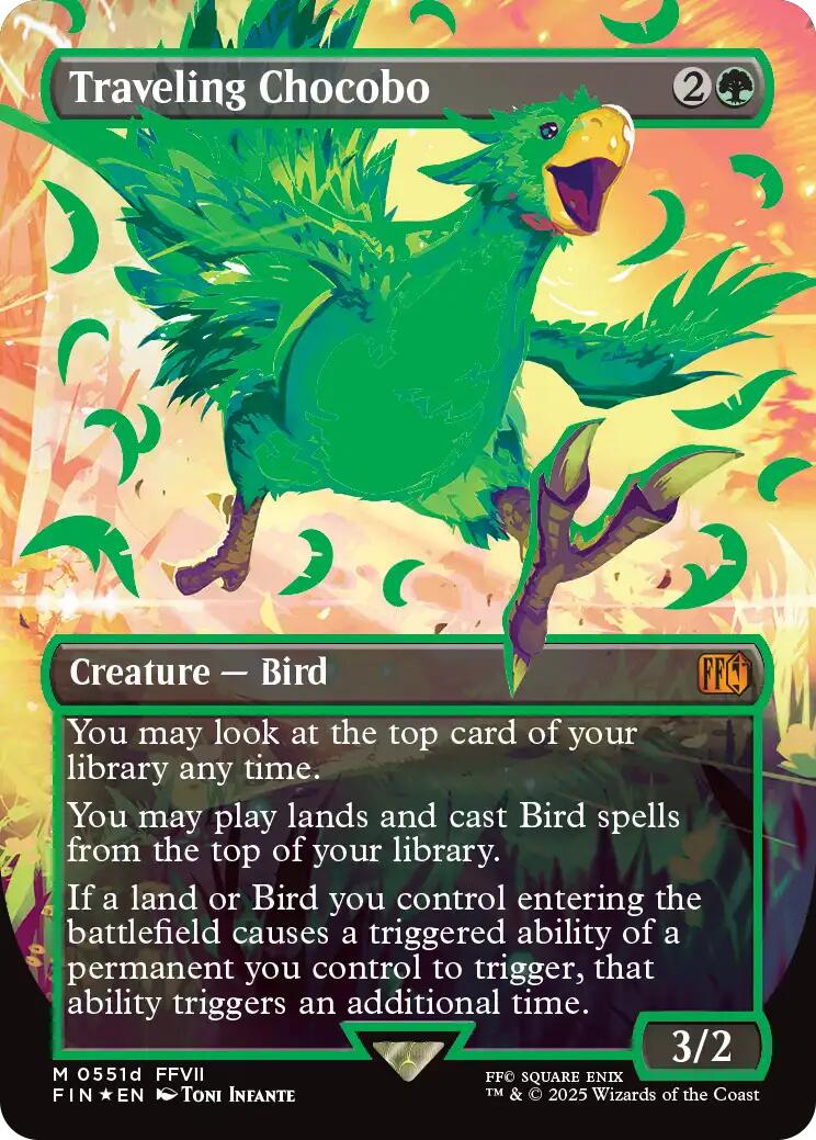 Traveling Chocobo (Borderless) (Neon Ink Green) [FINAL FANTASY] | GnG Games