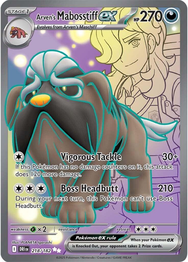 Arven's Mabosstiff ex (218/182) [Scarlet & Violet: Destined Rivals] | GnG Games