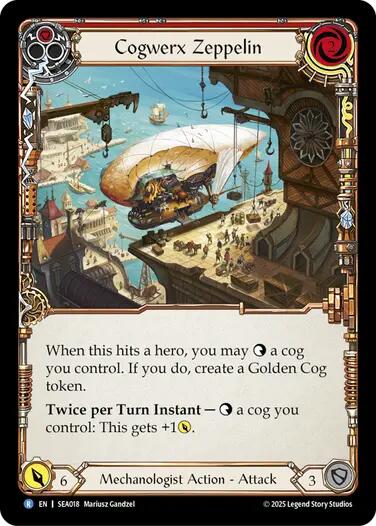 Cogwerx Zeppelin (Red) [SEA018] (High Seas)  Rainbow Foil | GnG Games