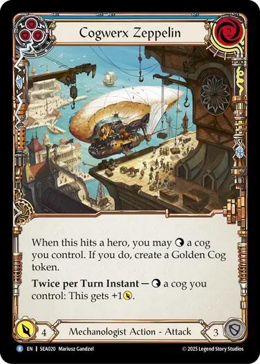 Cogwerx Zeppelin (Blue) [SEA020] (High Seas)  Rainbow Foil | GnG Games