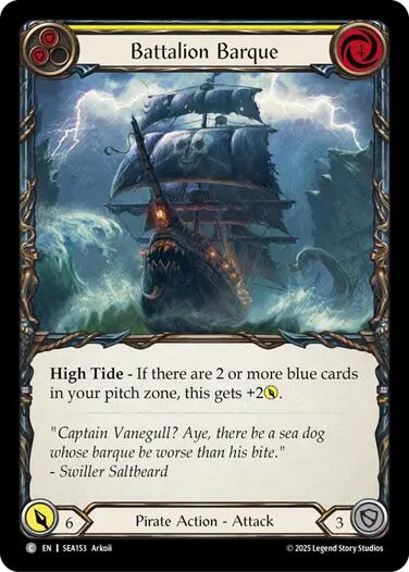 Battalion Barque (Yellow) [SEA153] (High Seas)  Rainbow Foil | GnG Games