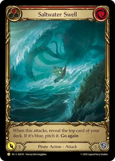 Saltwater Swell (Red) (Treasure) [SEA141] (High Seas)  Cold Foil | GnG Games