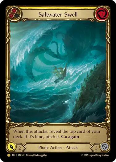 Saltwater Swell (Yellow) (Treasure) [SEA142] (High Seas)  Cold Foil | GnG Games