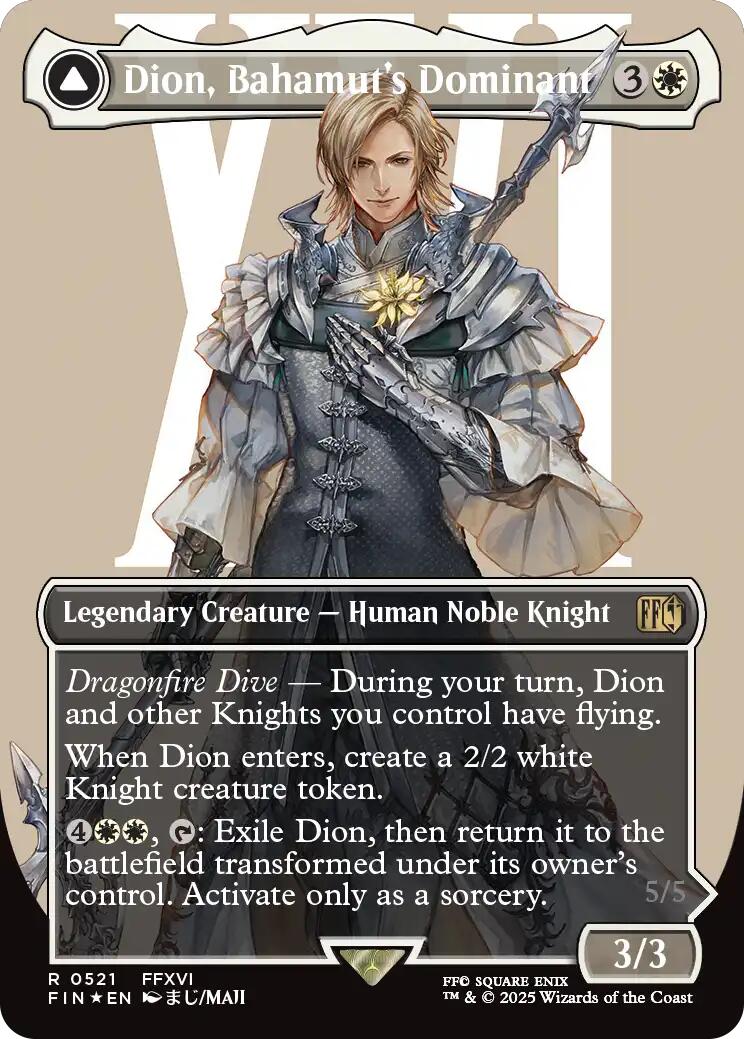 Dion, Bahamut's Dominant // Bahamut, Warden of Light (Borderless) (Surge Foil) [FINAL FANTASY] | GnG Games