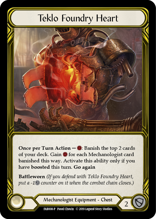 Teklo Foundry Heart [FAB008-P] (Promo)  1st Edition Cold Foil - Golden | GnG Games