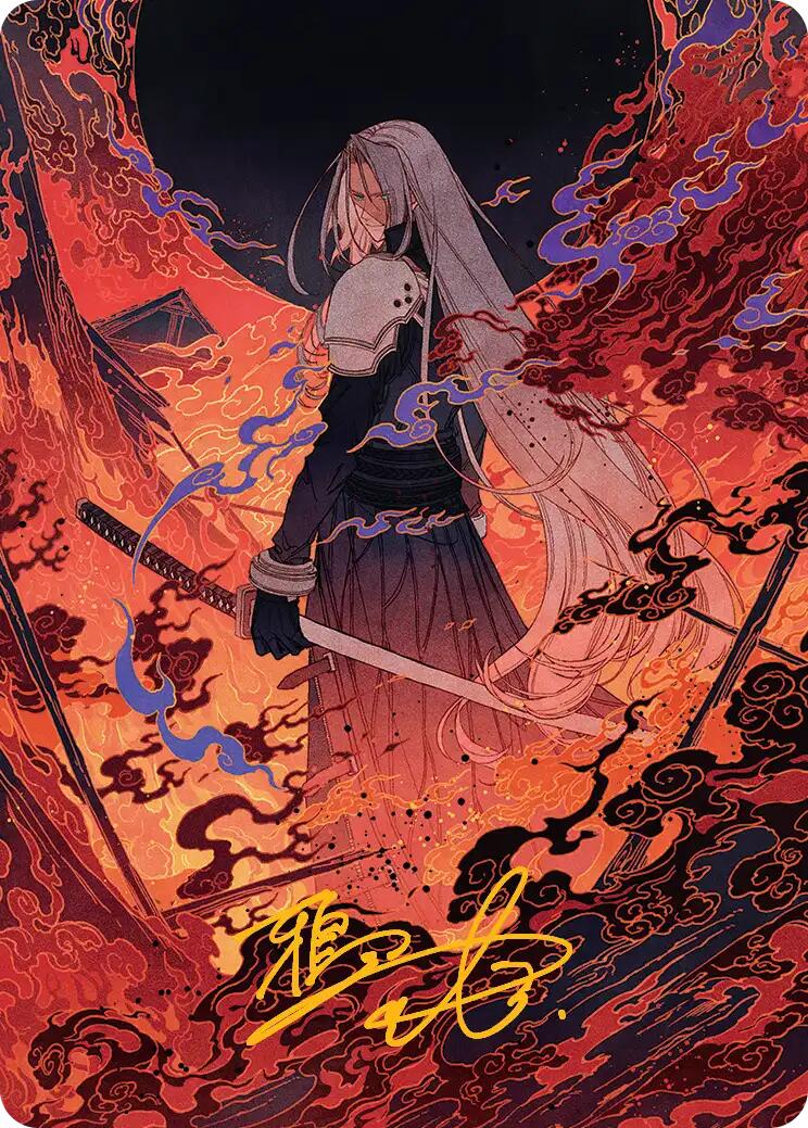 Nibelheim Aflame Art Card (Gold-Stamped Signature) [FINAL FANTASY Art Series] | GnG Games
