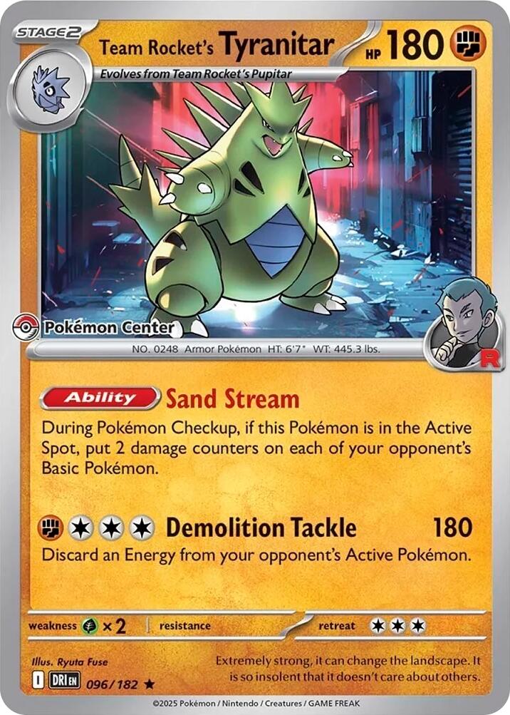 Team Rocket's Tyranitar (096/182) (Pokemon Center Exclusive) [Miscellaneous Cards] | GnG Games