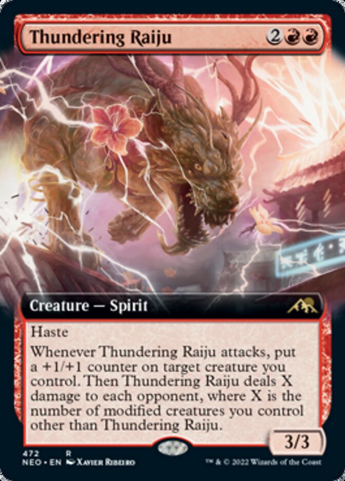 Thundering Raiju (Extended Art) [Kamigawa: Neon Dynasty] | GnG Games