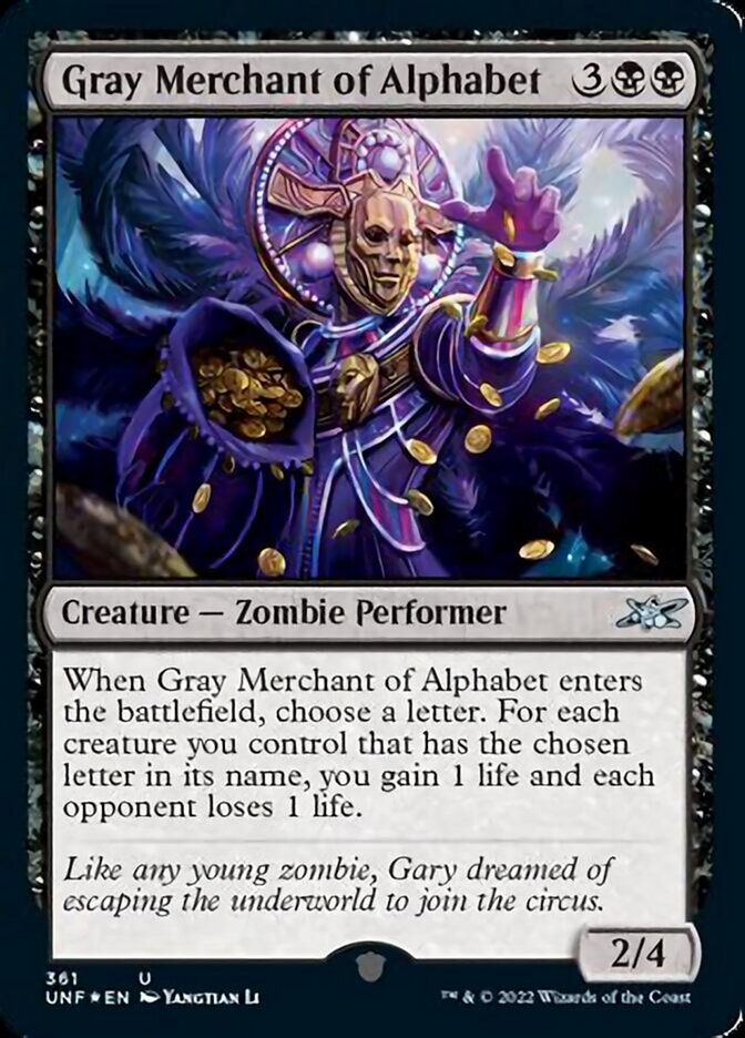Gray Merchant of Alphabet (Galaxy Foil) [Unfinity] | GnG Games