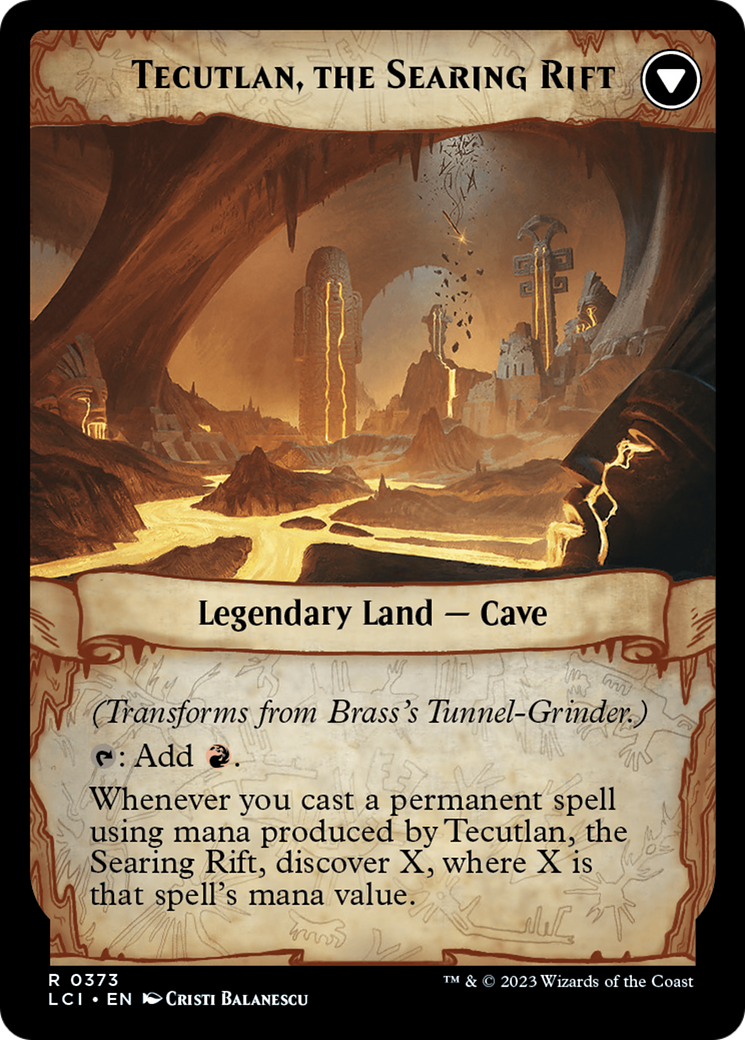 Brass's Tunnel-Grinder // Tecutlan, The Searing Rift (Extended Art) [The Lost Caverns of Ixalan] | GnG Games