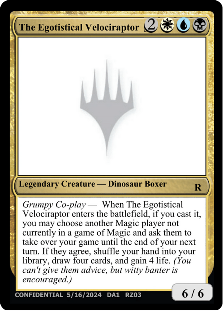 The Egotistical Velociraptor [Mystery Booster 2 Playtest Cards] | GnG Games