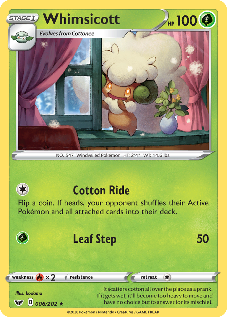 Whimsicott (006/202) [Sword & Shield: Base Set] | GnG Games