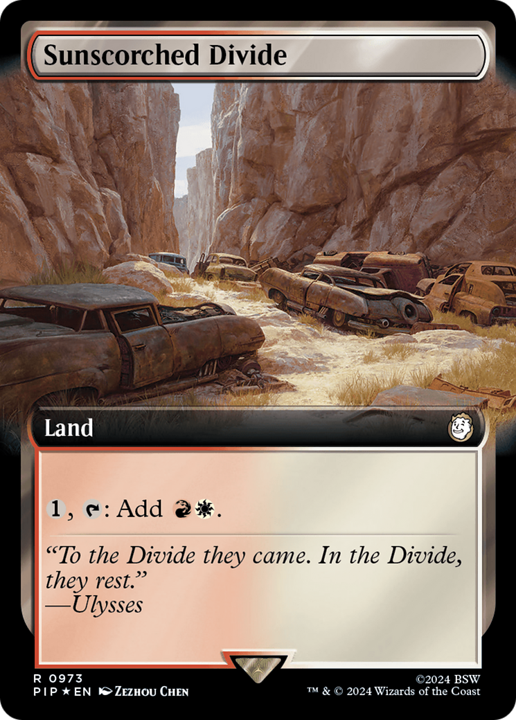 Sunscorched Divide (Extended Art) (Surge Foil) [Fallout] | GnG Games