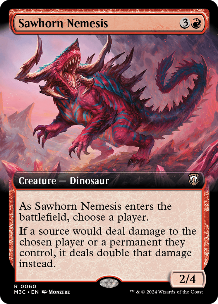 Sawhorn Nemesis (Extended Art) (Ripple Foil) [Modern Horizons 3 Commander] | GnG Games