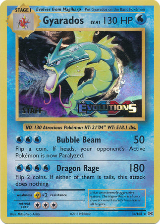 Gyarados (34/108) (XY Evolutions Staff Prerelease) [XY: Black Star Promos] | GnG Games