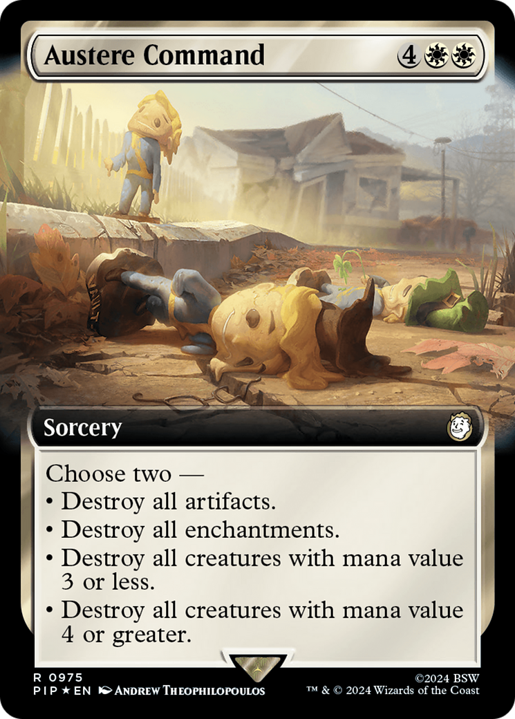 Austere Command (Extended Art) (Surge Foil) [Fallout] | GnG Games