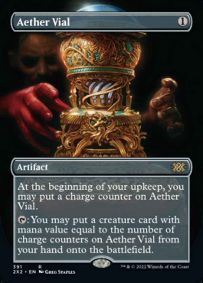 Aether Vial (Borderless Alternate Art) [Double Masters 2022] | GnG Games