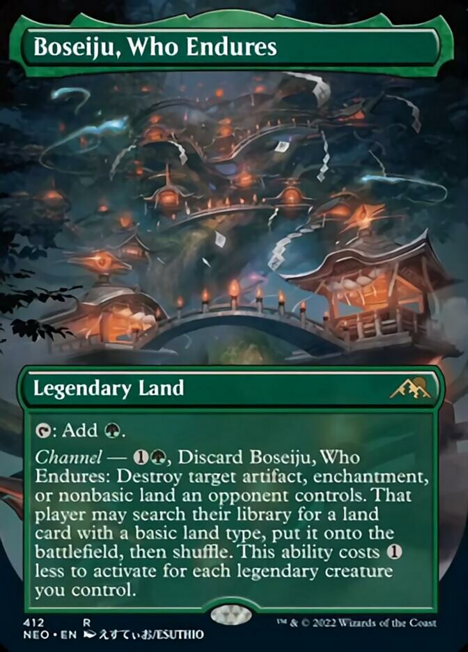 Boseiju, Who Endures (Borderless Alternate Art) [Kamigawa: Neon Dynasty] | GnG Games