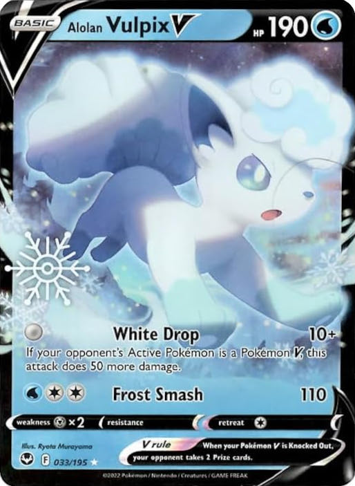 Alolan Vulpix V (033/195) (Holiday Calendar) [Sword & Shield: Silver Tempest] | GnG Games