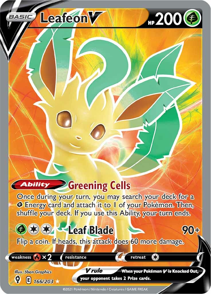 Leafeon V (166/203) [Sword & Shield: Evolving Skies] | GnG Games