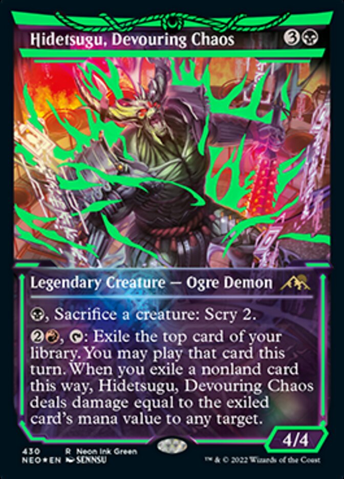 Hidetsugu, Devouring Chaos (Neon Ink Green) [Kamigawa: Neon Dynasty] | GnG Games