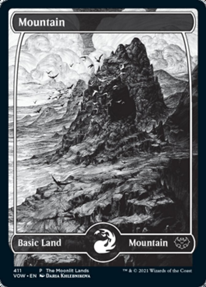 Mountain (The Moonlit Lands) (Foil Etched) [Innistrad: Crimson Vow Promos] | GnG Games