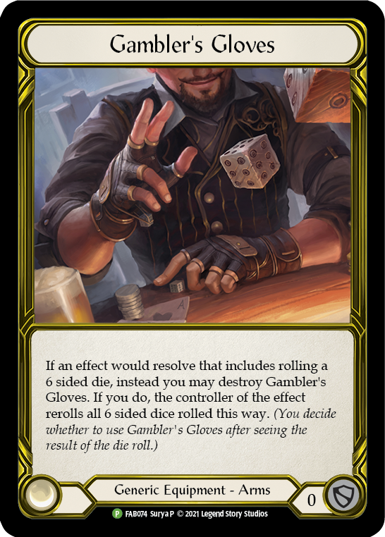 Gambler's Gloves (Golden) [FAB074] (Promo)  Cold Foil | GnG Games